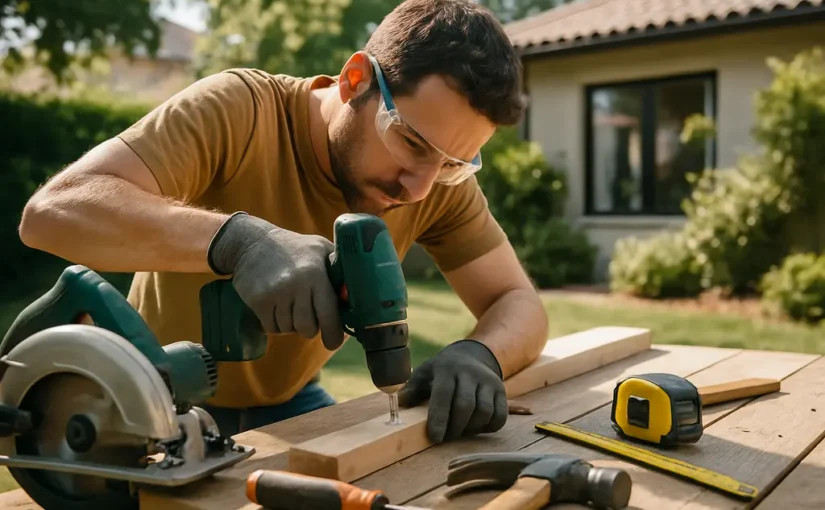 Tool buying trends shown through organized hand tools and villa repair materials